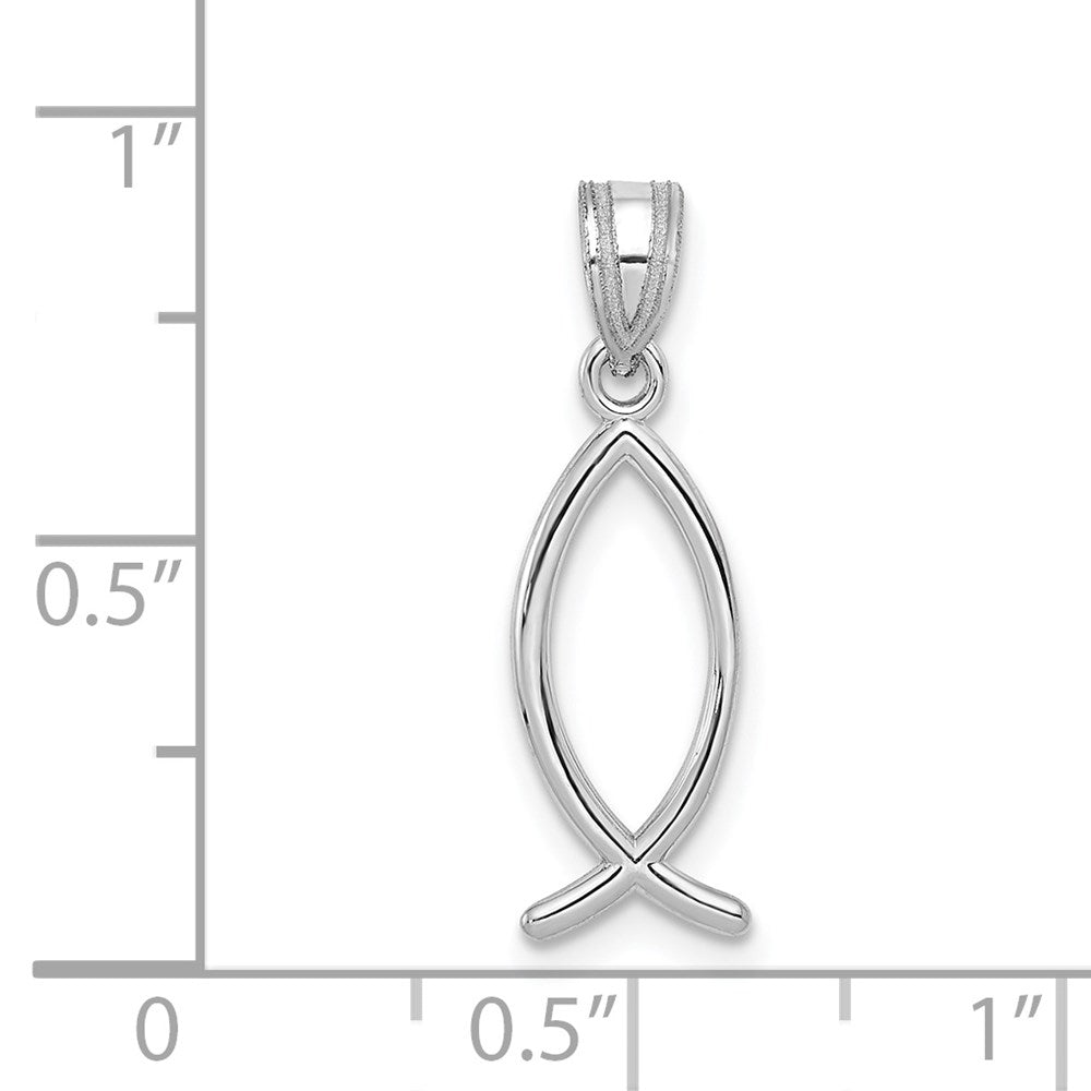 14k White Gold Ichthus Fish Pendant 3