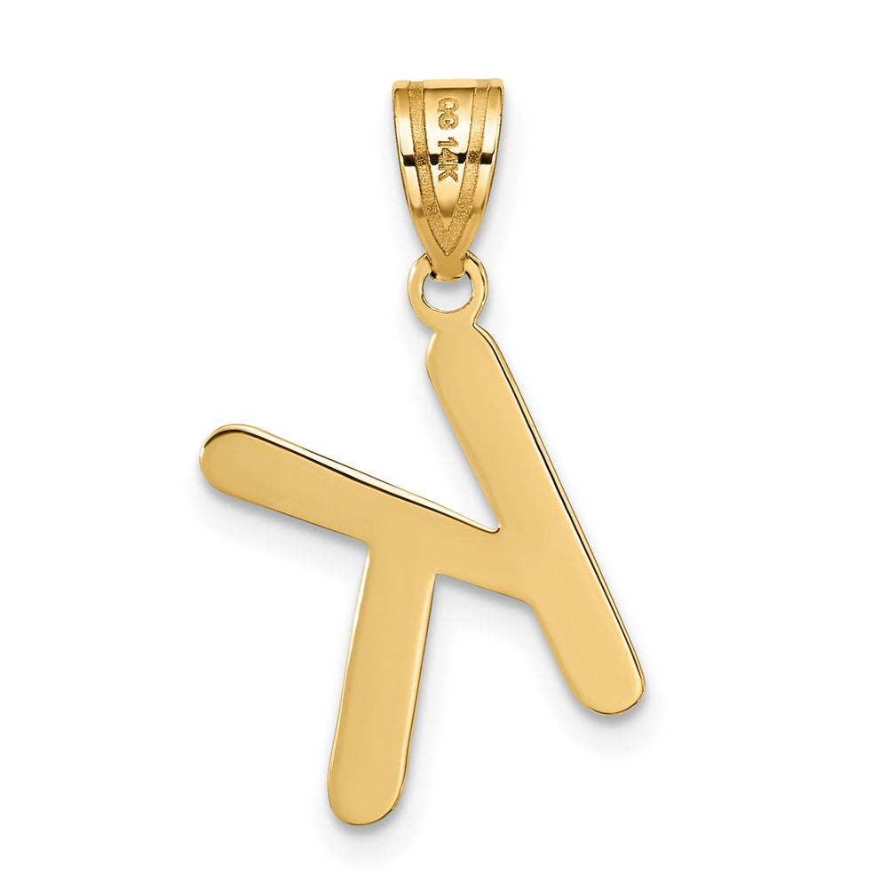 14k Polished Bubble Letter K Initial Pendant