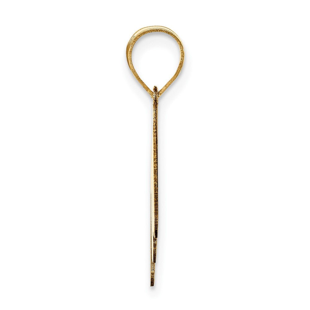 14k Polished Bubble Letter M Initial Pendant