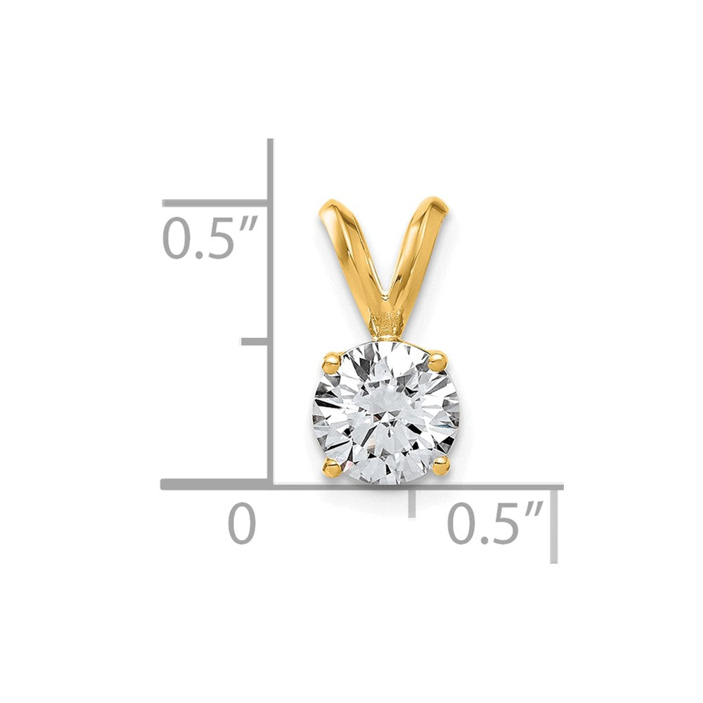 14ky 1ct. 6.5mm Round G H I True Light Moissanite Solitaire Pendant