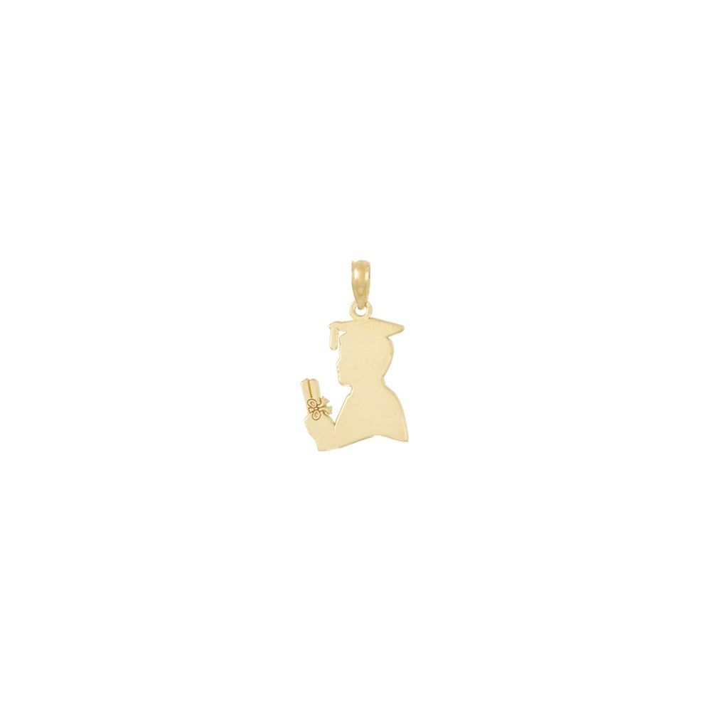 10k Polished Male Graduation Profile Charm