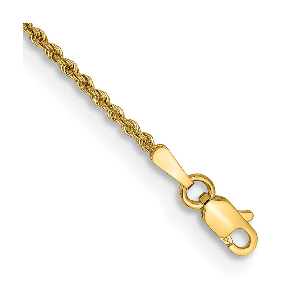 14K 9 inch 1.5mm Regular Rope with Lobster Clasp Anklet
