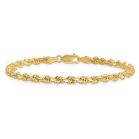 14K 7 inch 3.5mm Diamond-cut Rope with Lobster Clasp Chain
