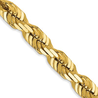 14k Yellow Gold 14k 5.5mm D/C Rope with Lobster Clasp Chain
