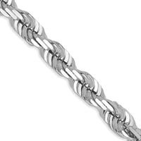 14k White Gold 14k White Gold 5.5mm D/C Rope with Lobster Clasp Chain