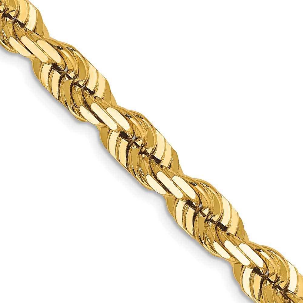 14k Yellow Gold 14K 6.5mm  D/C Rope with Fancy Lobster Clasp Chain