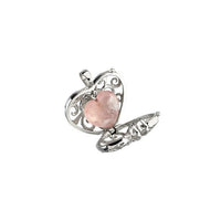 Sterling Silver Natural Rose Quartz Always in my Heart Locket 18" Necklace