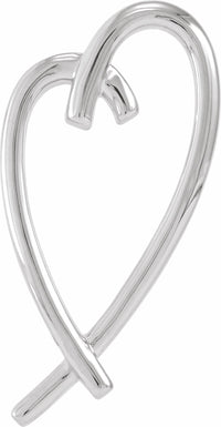 Sterling Silver 32.5x15.2 mm Heart Pendant