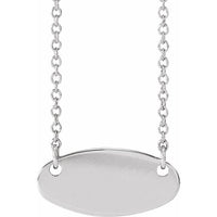 14K White Gold 14x7 mm Oval 18" Necklace