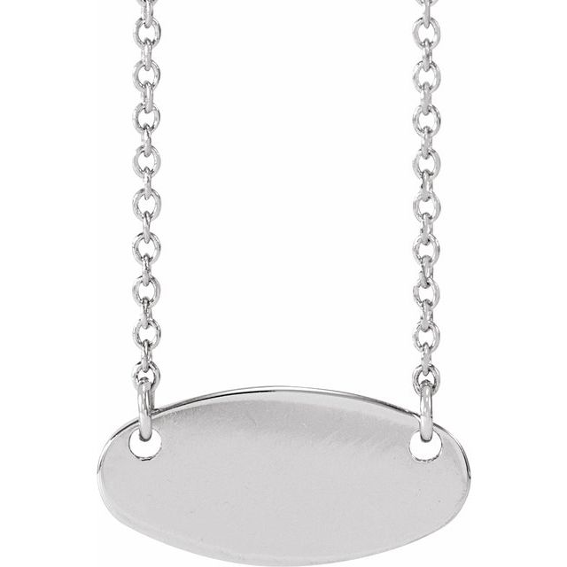 Sterling Silver 14x7 mm Oval 18" Necklace
