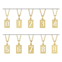 14K Yellow Gold Pierced Numeral 4 Dog Tag Pendant