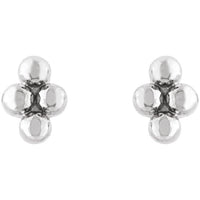 14K White Gold Tiny Beaded Earrings