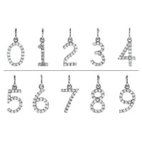 14K White Gold .05 CTW Natural Diamond Numeral 7 Charm