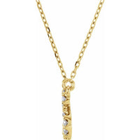 14K Yellow Gold 1/8 CTW Natural Diamond Initial A 16" Necklace