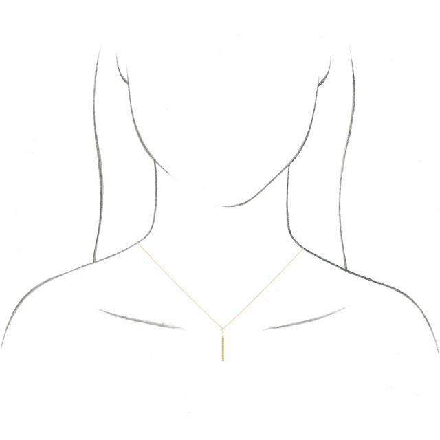 14K Yellow Gold 1/6 CTW Natural Diamond Vertical Bar Charm/Pendant