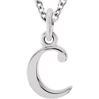 14K White Gold Lowercase Initial c 16" Necklace