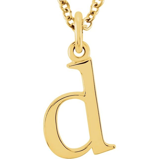 14K Yellow Gold Lowercase Initial d 16" Necklace