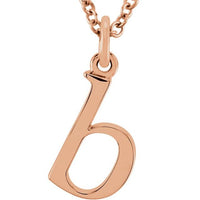 14K Rose Gold Lowercase Initial b 16" Necklace