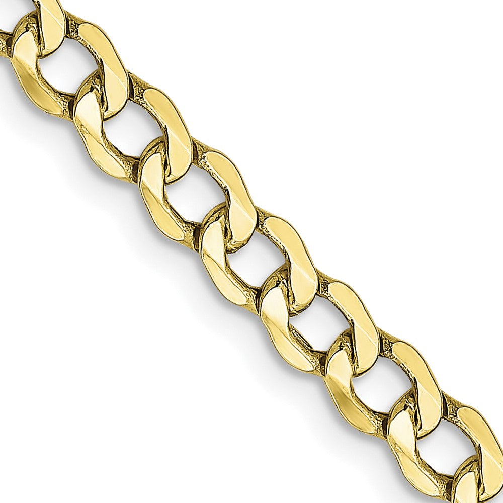 10k Yellow Gold 10k 4.3mm Semi-Solid Curb Link Chain