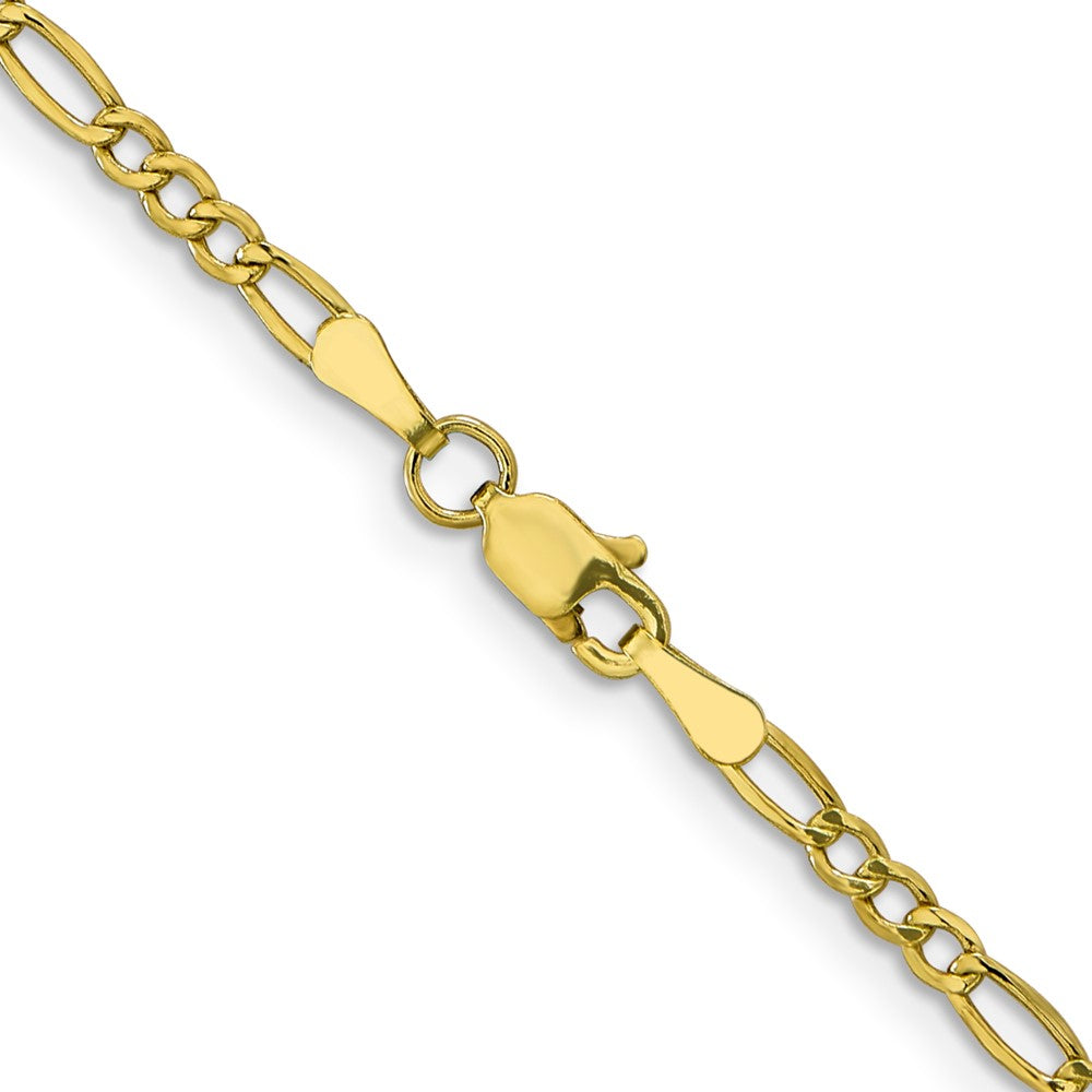 10k 2.5mm Semi-Solid Figaro Chain