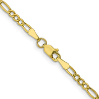 10k 2.5mm Semi-Solid Figaro Chain