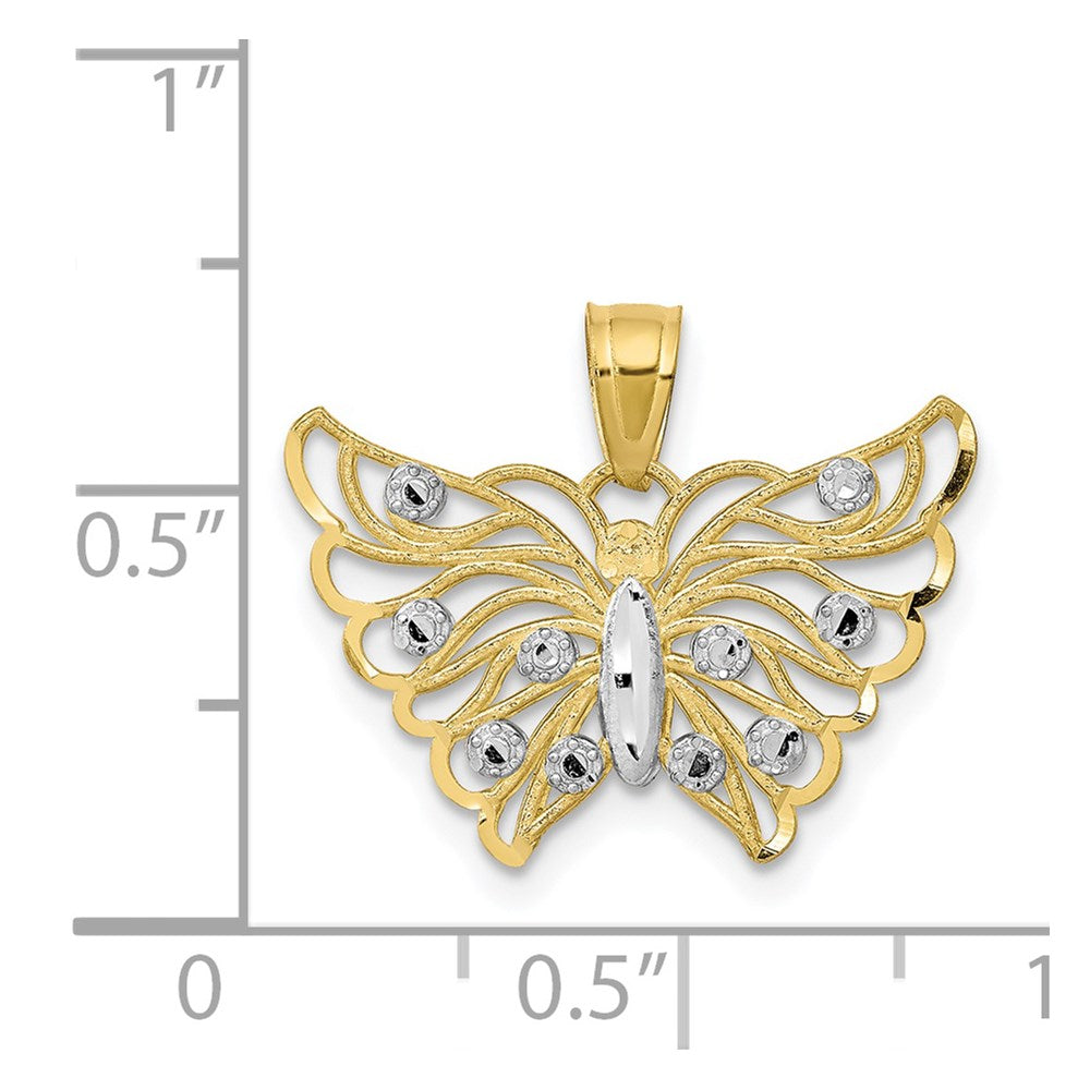 10K w/ Rhodium Butterfly Pendant