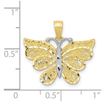 10K w/ Rhodium Butterfly Pendant