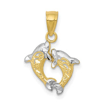 10K w/Rhodium Small Dolphin Charm 1