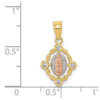 10k Small Two-tone Our Lady of Guadalupe Pendant