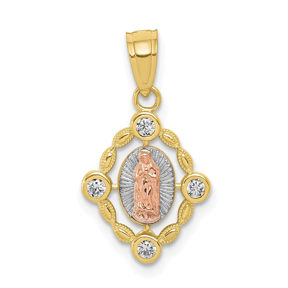 10k Small Two-tone Our Lady of Guadalupe Pendant