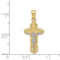 10K w/ Rhodium Crucifix Pendant