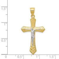 10K w/Rhodium Passion Crucifix Pendant