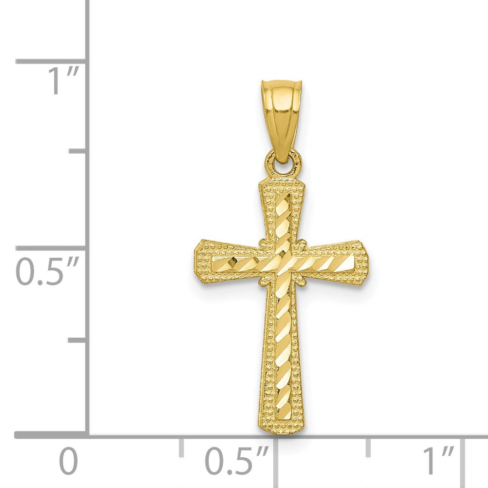 10k Diamond-Cut Cross Pendant