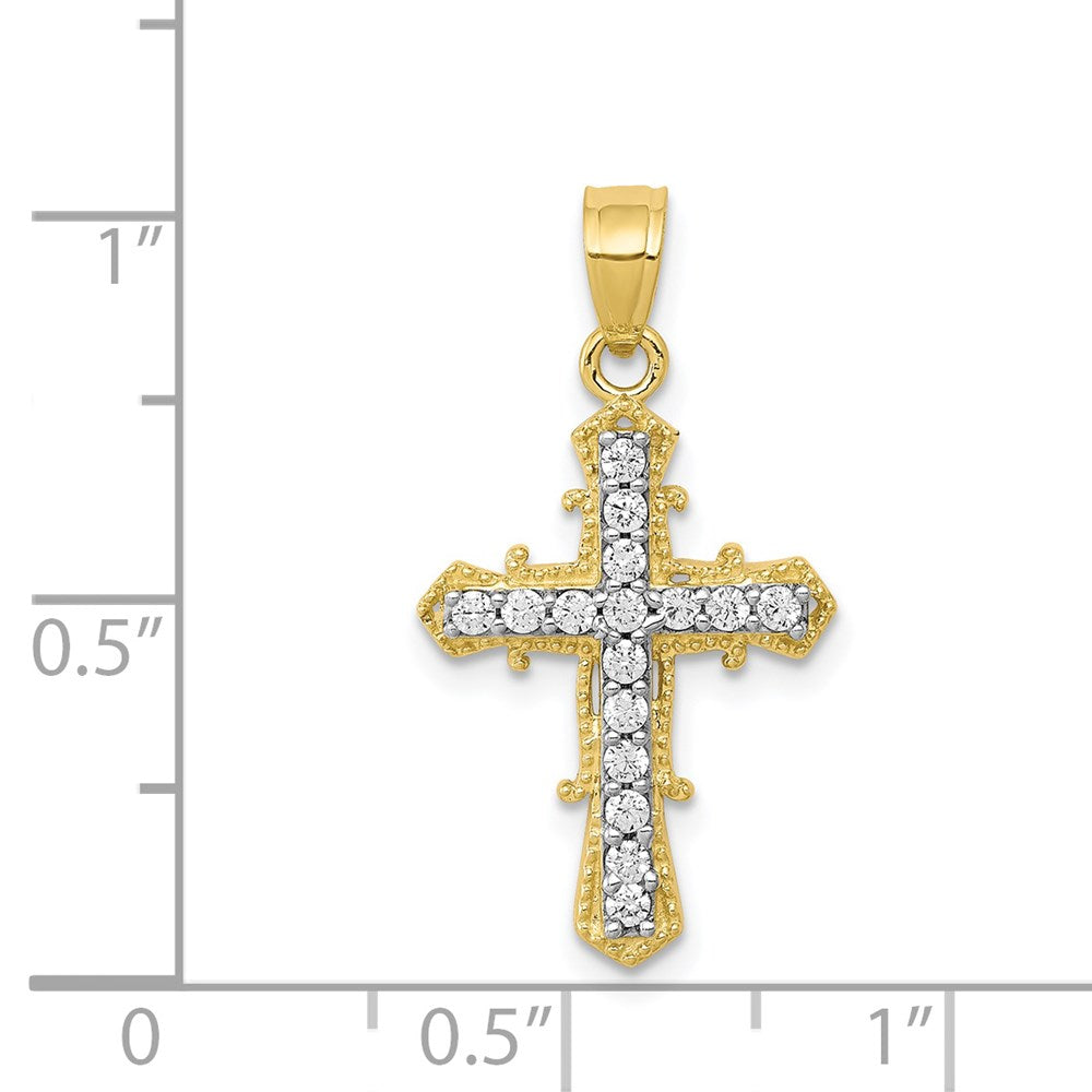 10k CZ Cross Pendant