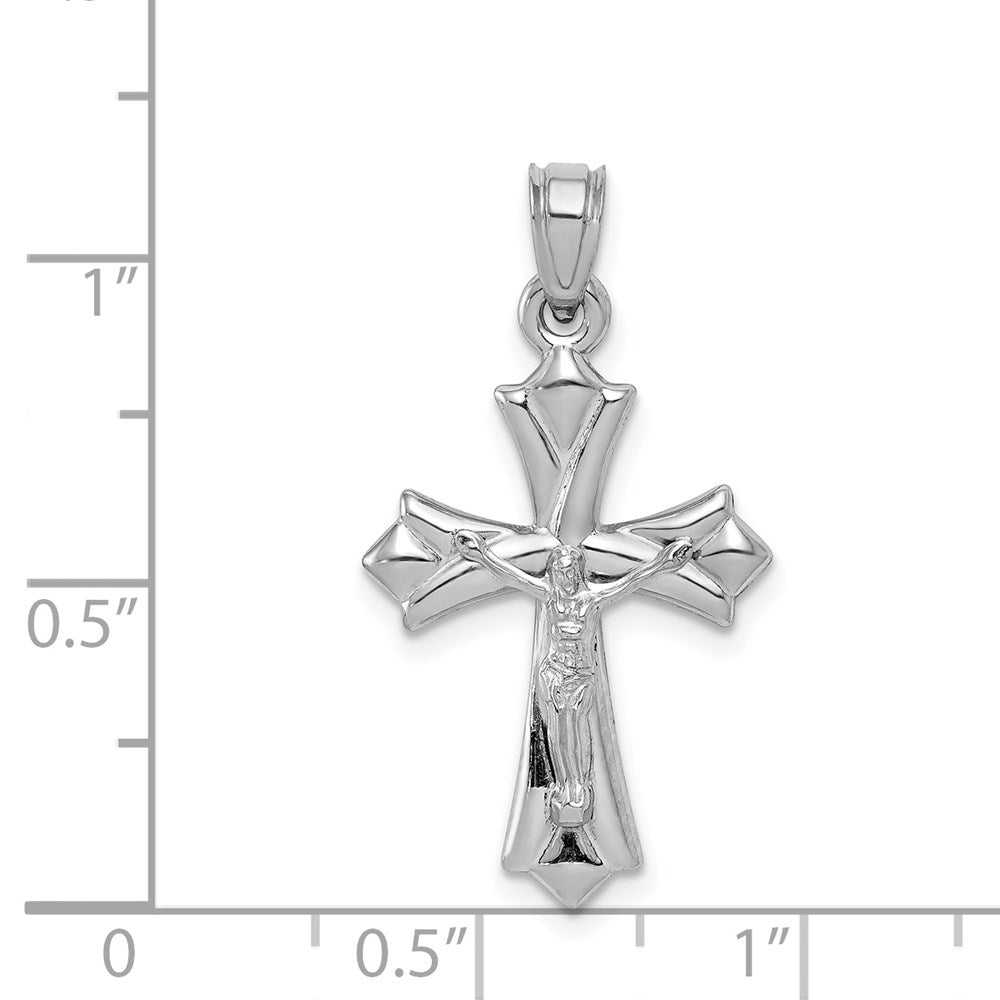 10k White Gold Reversible Crucifix /Cross Pendant