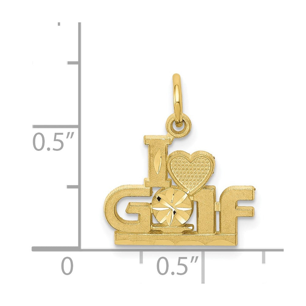 10K I HEART GOLF Charm