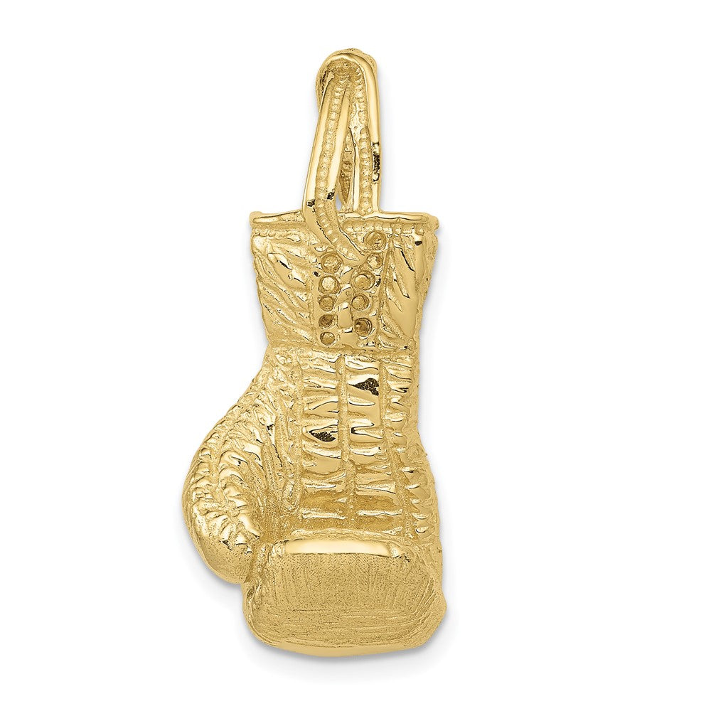 10K Hollow Polished 3-D Boxing Glove Pendant