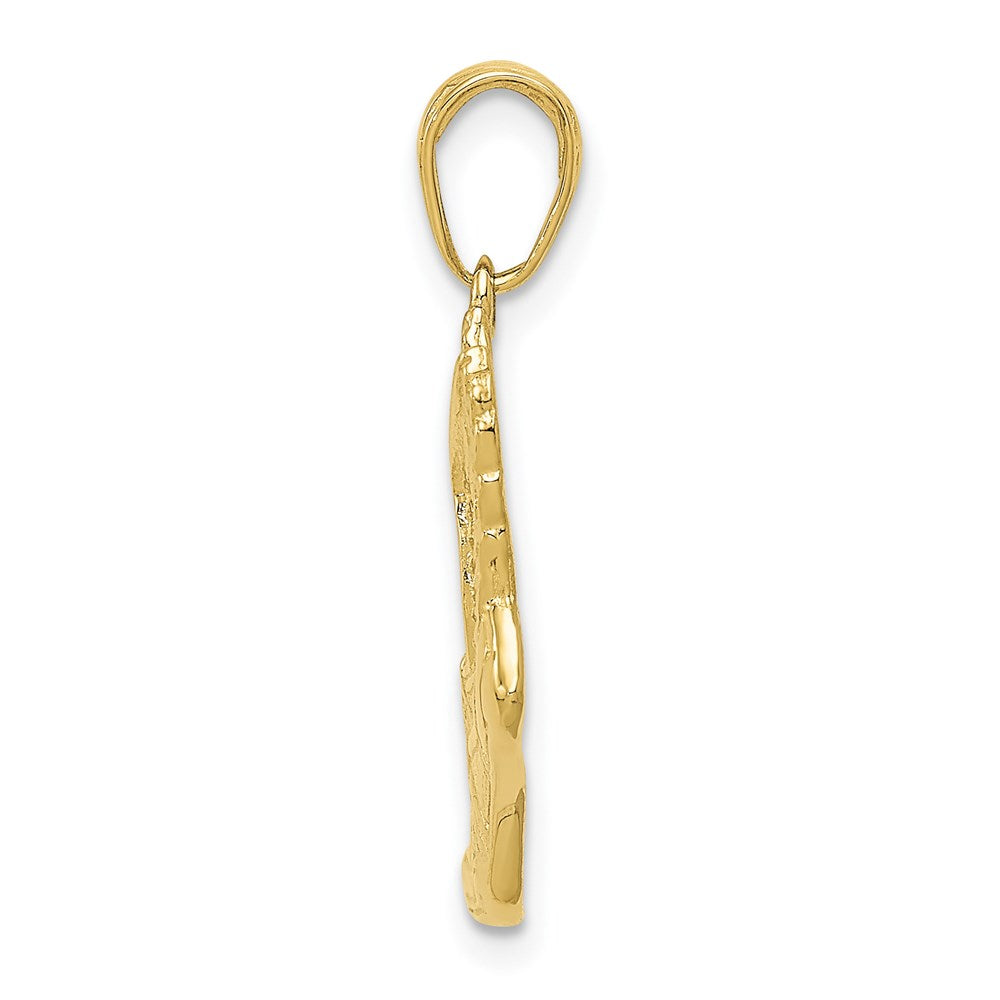 10K Polished Running Shoe Pendant