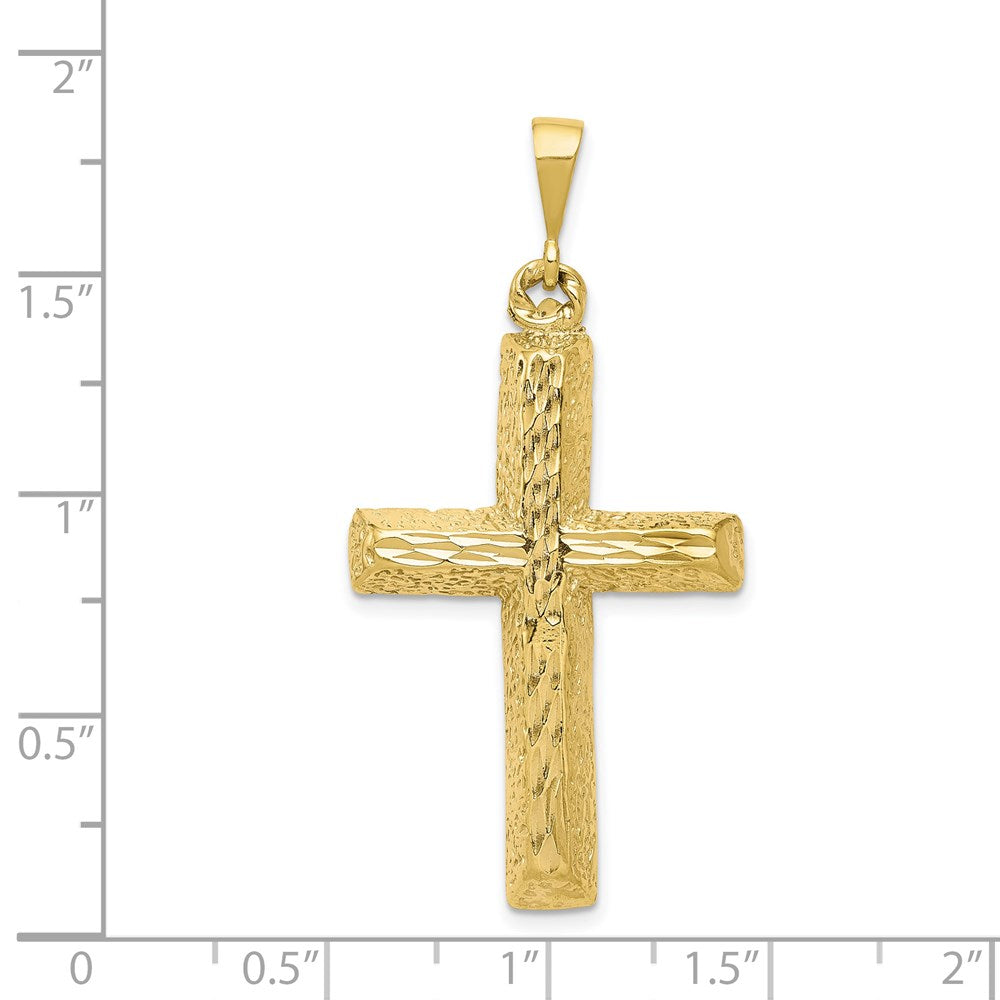 10k Diamond-cut Cross Pendant