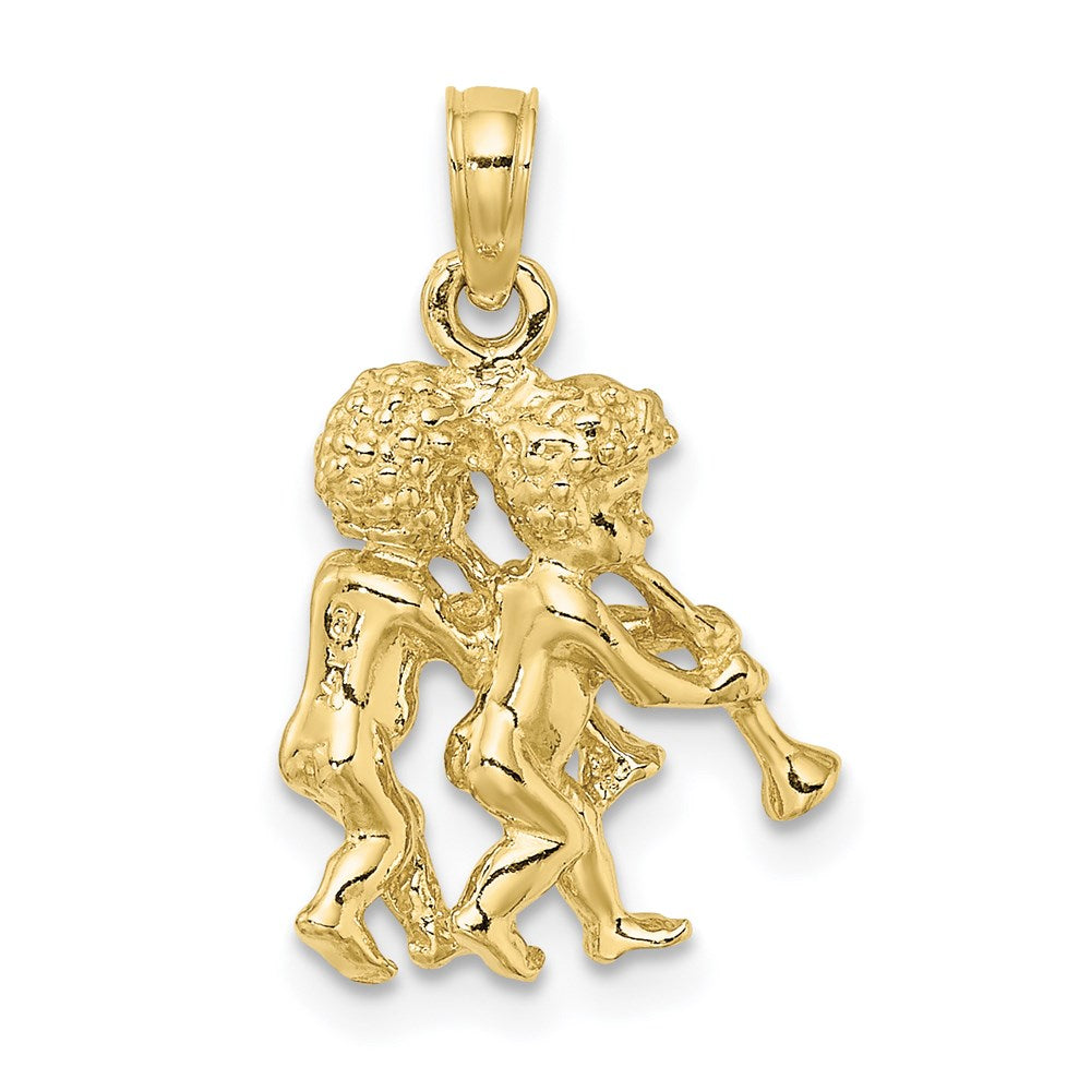 10K 3-D Gemini Zodiac Pendant