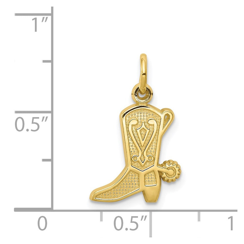 10k Solid Polished Cowboy Boot Charm