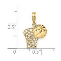 10K Basketball Hoop And Ball Pendant