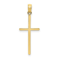 10K Polished Cross Pendant