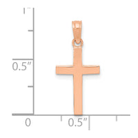 10k Rose Gold Polished Cross Pendant