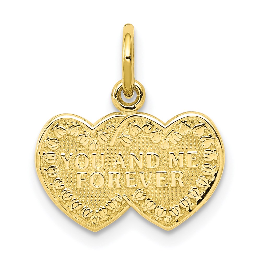 10K You and Me Forever Heart Charm