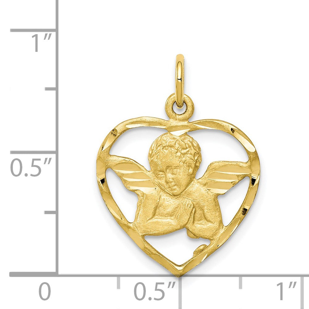 10K Angel Heart Charm