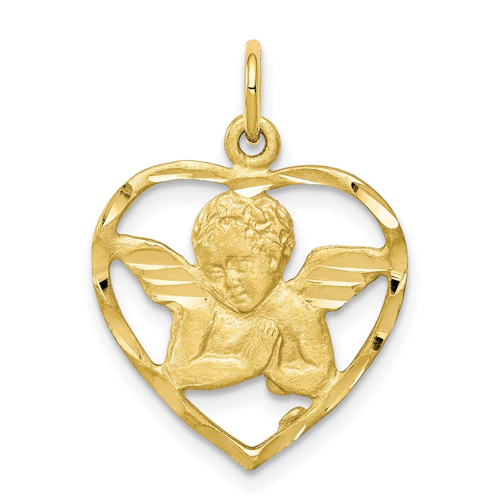 10K Angel Heart Charm