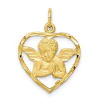 10K Angel Heart Charm