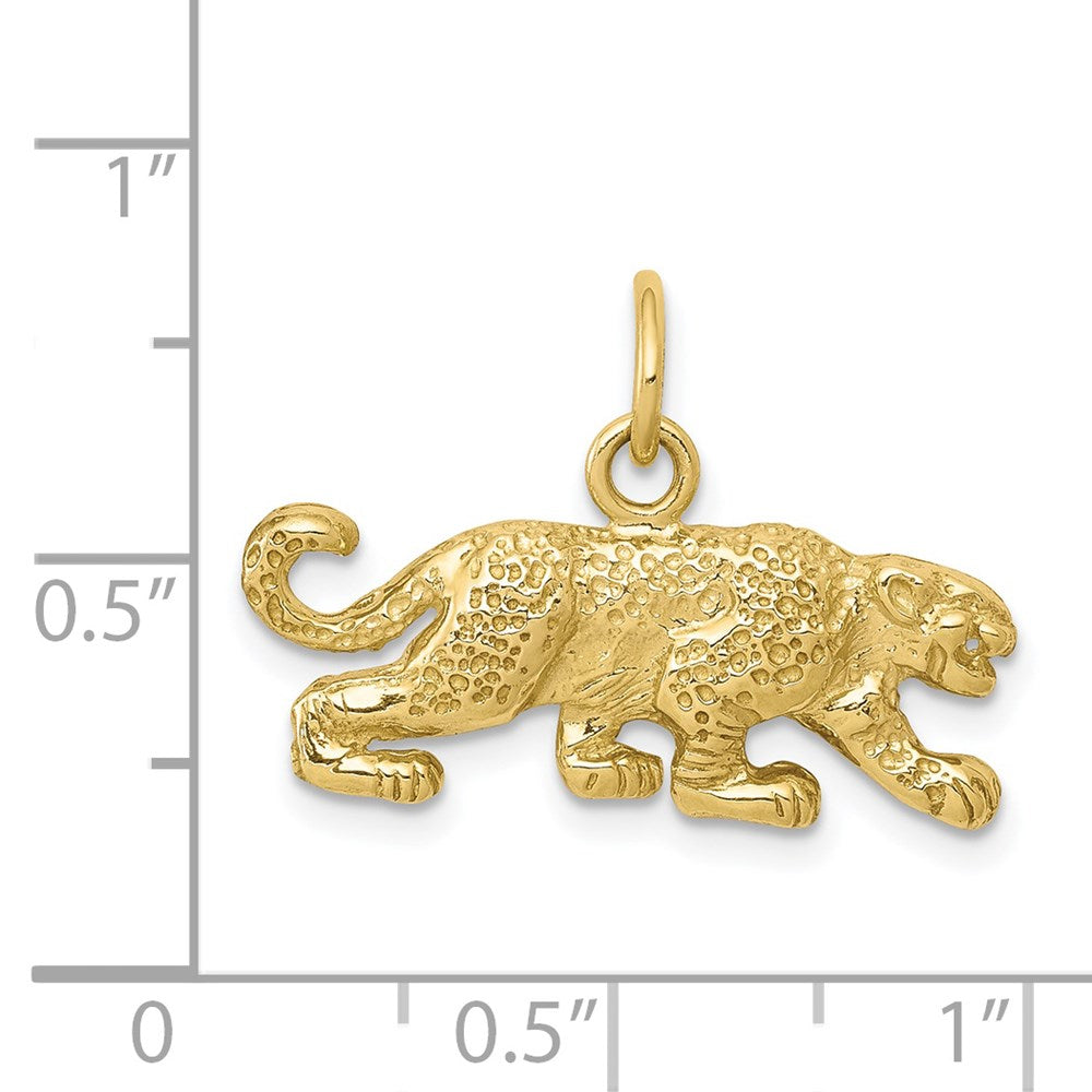 10k Solid Satin Small Leopard Charm