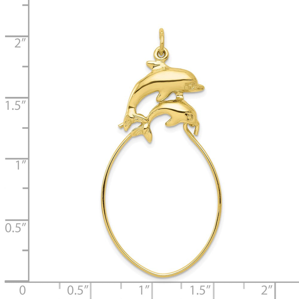 10k Double Dolphin Charm Holder 3